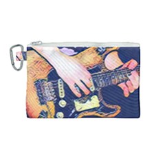 Stevie Ray Guitar  Canvas Cosmetic Bag (medium) by StarvingArtisan