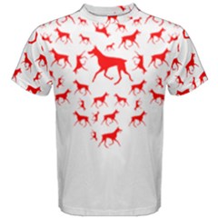 Valentines Day T- Shirt Doberman Pinschers Hearts Love Dog Lover Valentines Day T- Shirt Men s Cotton Tee by maxcute