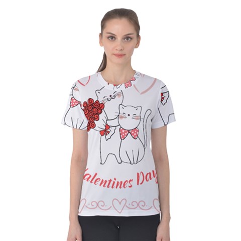 Valentines Day T- Shirt Siberian Huskies Hearts Love Dog Lover Valentines Day T- Shirt Women s Cotton Tee by maxcute