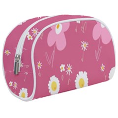 Daisy Flowers Pink White Yellow Dusty Pink Make Up Case (medium) by Mazipoodles