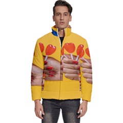 Valentine Day Lolly Candy Heart Men s Puffer Bubble Jacket Coat by artworkshop