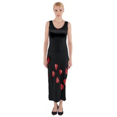 Valentine Day Heart Flower Fitted Maxi Dress by artworkshop