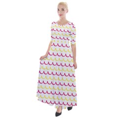 Pattern Waves Half Sleeves Maxi Dress by artworkshop