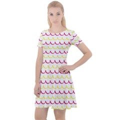 Pattern Waves Cap Sleeve Velour Dress  by artworkshop