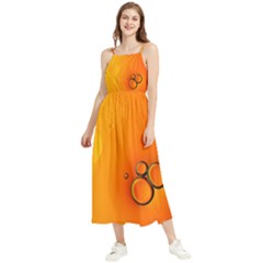 Wallpaper Liquid Bubbles Macro Orange Bright Boho Sleeveless Summer Dress by artworkshop