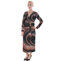 Abstrak Pattern Wallpaper Velvet Maxi Wrap Dress