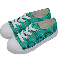 Gradient Art Deco Pattern Design Kids  Low Top Canvas Sneakers by artworkshop