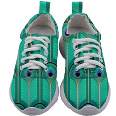 Gradient Art Deco Pattern Design Kids Athletic Shoes by artworkshop