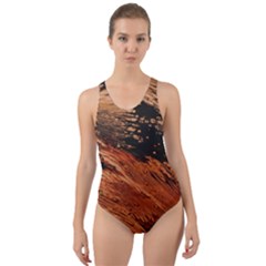 Painting Wallpaper Cut-out Back One Piece Swimsuit by artworkshop