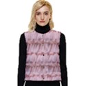 Pink Chiffon Cotton Candy Frills Women s Short Button Up Puffer Vest View1