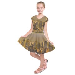 Buenos Aires City Aerial View002 Kids  Short Sleeve Dress by dflcprintsclothing