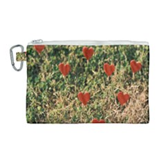 Valentine Day Heart Forest Canvas Cosmetic Bag (large) by artworkshop