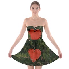 Valentine Day Heart Love Strapless Bra Top Dress by artworkshop