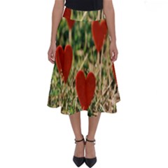 Valentine Day Heart Pattern Love Perfect Length Midi Skirt by artworkshop