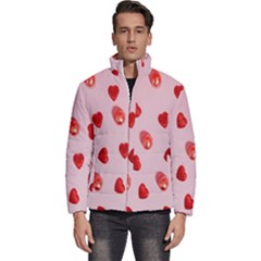 Valentine Day Heart Pattern Men s Puffer Bubble Jacket Coat by artworkshop