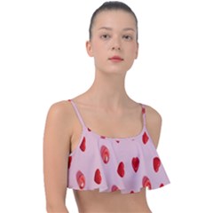 Valentine Day Heart Pattern Frill Bikini Top