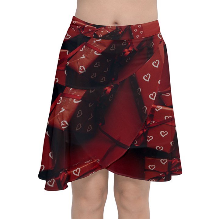 Valentines Gift Chiffon Wrap Front Skirt
