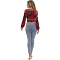Valentines Gift Long Sleeve Deep-V Velour Top View4