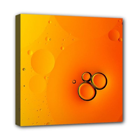 Wallpaper Liquid Bubbles Macro Orange Bright Mini Canvas 8  X 8  (stretched) by artworkshop