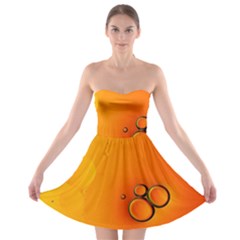 Wallpaper Liquid Bubbles Macro Orange Bright Strapless Bra Top Dress by artworkshop