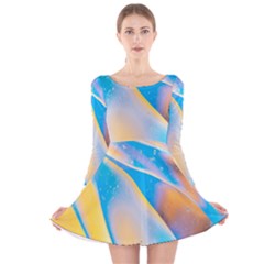 Water And Sunflower Oil Long Sleeve Velvet Skater Dress by artworkshop