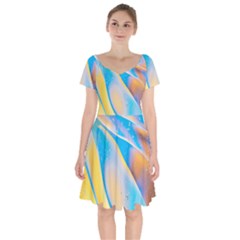 Water And Sunflower Oil Short Sleeve Bardot Dress by artworkshop