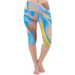 Water And Sunflower Oil Lightweight Velour Cropped Yoga Leggings