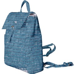 White And Blue Brick Wall Buckle Everyday Backpack by artworkshop