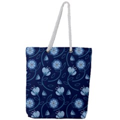 Flower Full Print Rope Handle Tote (large) by zappwaits
