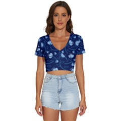 Flower V-neck Crop Top by zappwaits