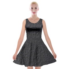 Black Wall Texture Velvet Skater Dress by artworkshop