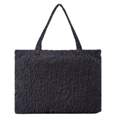 Black Wall Texture Zipper Medium Tote Bag by artworkshop