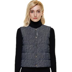 Black Wall Texture Women s Short Button Up Puffer Vest by artworkshop