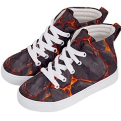 Lava Volcanic Rock Texture Kids  Hi-top Skate Sneakers by artworkshop