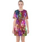 Rainbow spectrum bubbles Sixties Short Sleeve Mini Dress