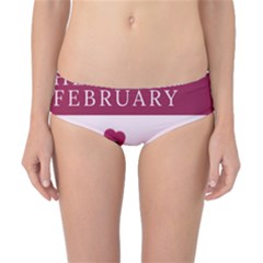 Hello February Text And Cupcakes Classic Bikini Bottoms by artworkshop
