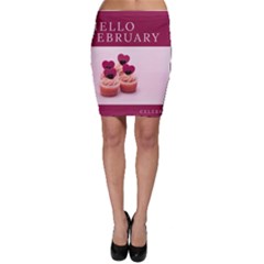 Hello February Text And Cupcakes Bodycon Skirt by artworkshop