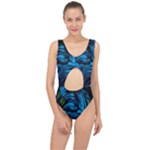 Texture Background Center Cut Out Swimsuit
