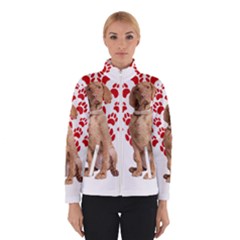 Vizsla Gifts T- Shirt Cool Vizsla Valentine Heart Paw Vizsla Dog Lover Valentine Costume T- Shirt Women s Bomber Jacket by maxcute