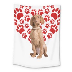 Vizsla Gifts T- Shirt Cool Vizsla Valentine Heart Paw Vizsla Dog Lover Valentine Costume T- Shirt Medium Tapestry by maxcute