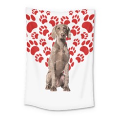 Weimaraner Gifts T- Shirt Cool Weimaraner Valentine Heart Paw Weimaraner Dog Lover Valentine Costume Small Tapestry