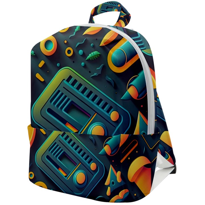 Abstract Pattern Background Zip Up Backpack