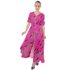 Background Pattern Texture Design Waist Tie Boho Maxi Dress