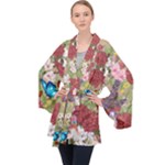 Ladybug Dreams  Long Sleeve Velvet Kimono 
