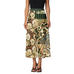 Floral Leaf Chain Patchwork Pattern 2 Classic Midi Chiffon Skirt by flowerland