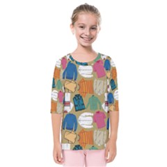 Pattern Art T-shirt Shirts Clothing Fabric Kids  Quarter Sleeve Raglan Tee