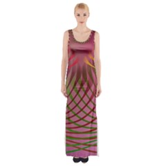 Illustration Pattern Abstract Colorful Shapes Thigh Split Maxi Dress