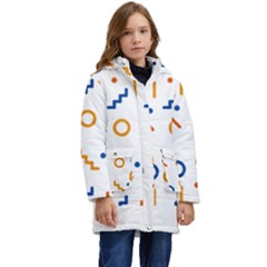Abstract Dots And Line Pattern T- Shirt Abstract Dots And Line Pattern 4 Kid s Hooded Longline Puffer Jacket by maxcute