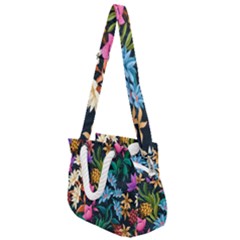Floral Print  Rope Handles Shoulder Strap Bag by BellaVistaTshirt02