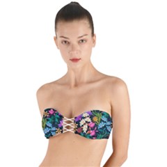 Floral Print  Twist Bandeau Bikini Top